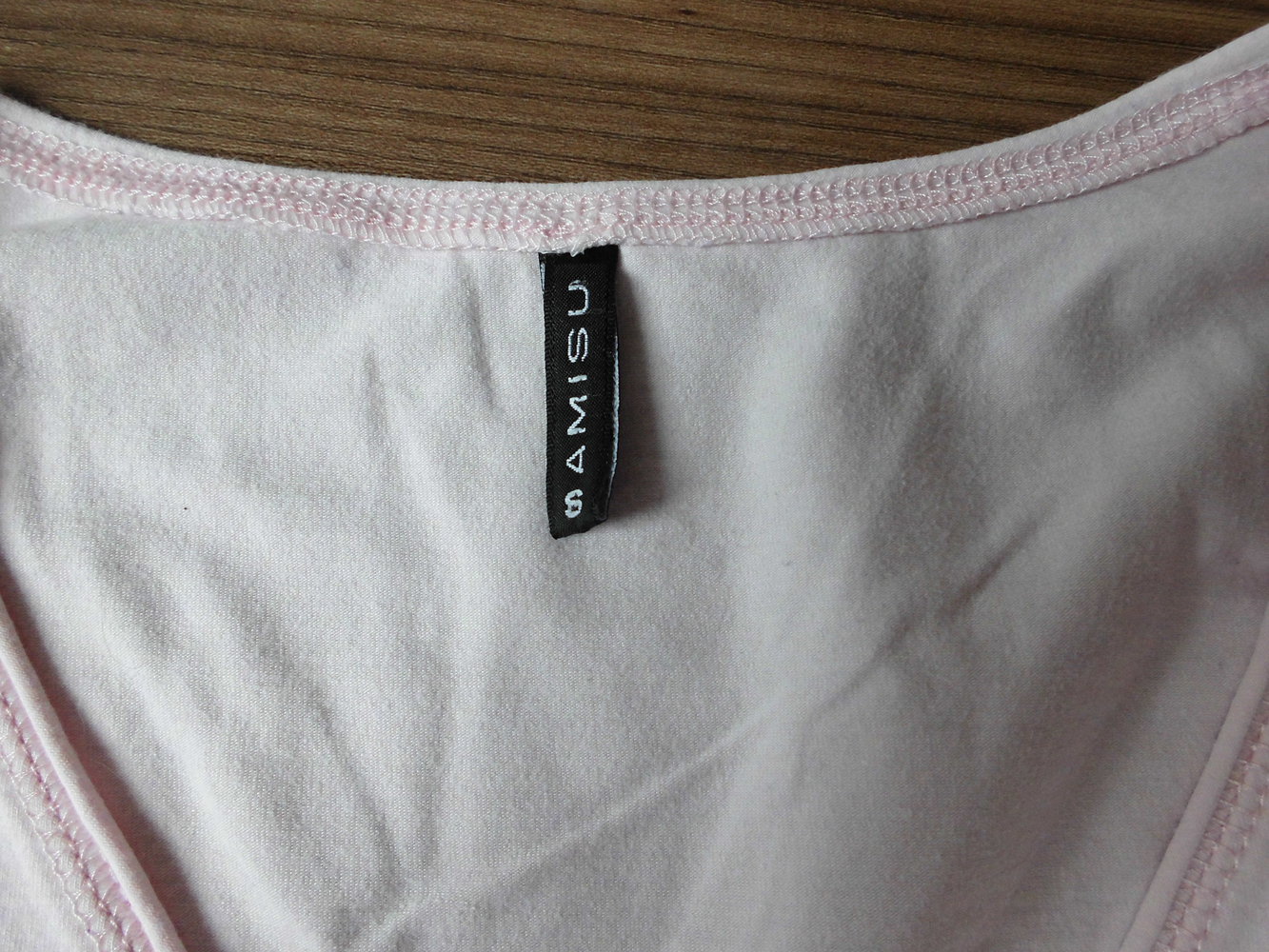 Rosa Langarmshirt in Wickeloptik Gr. 36