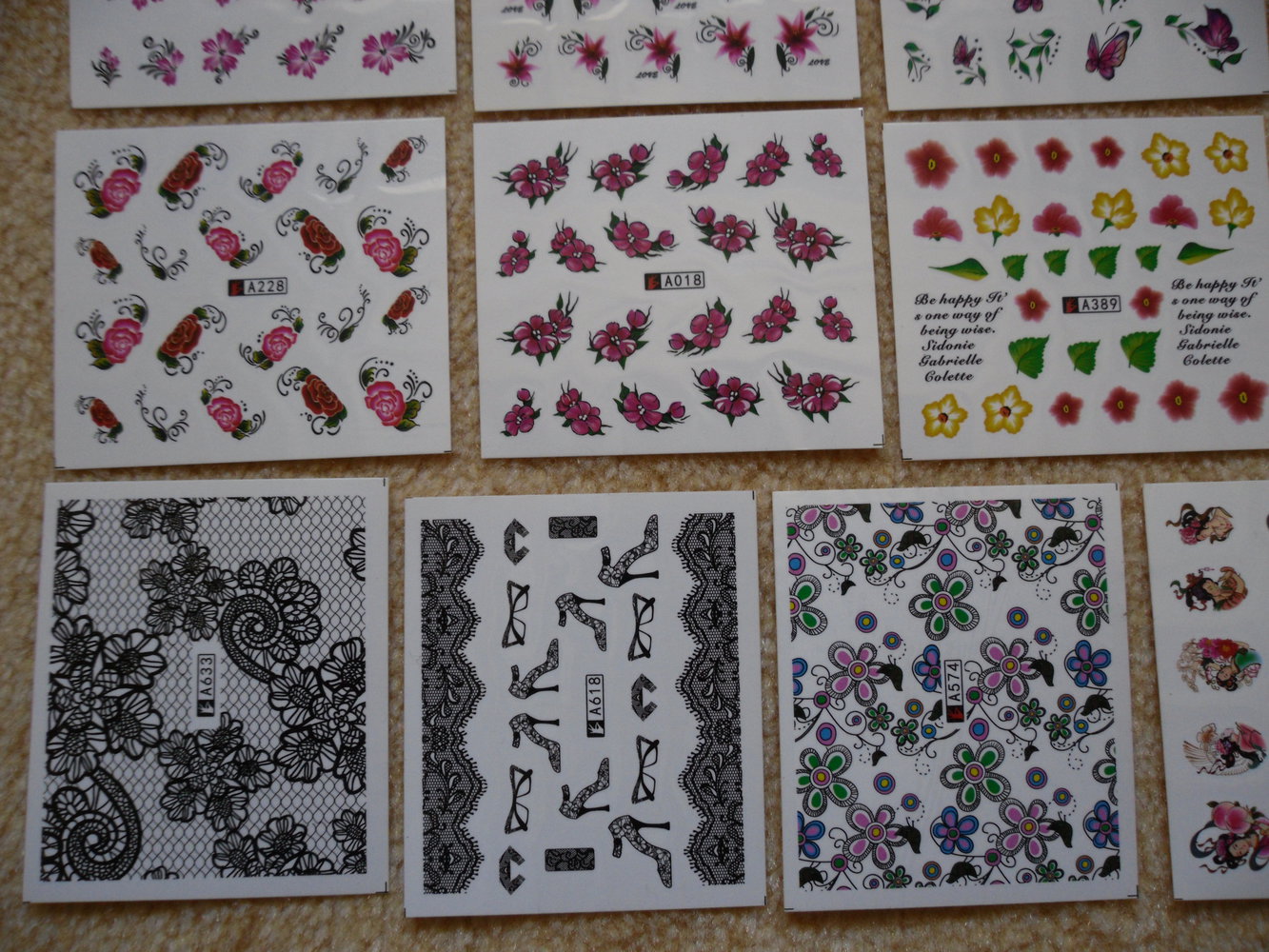 Wassertransfer Nagelsticker Blumen 2