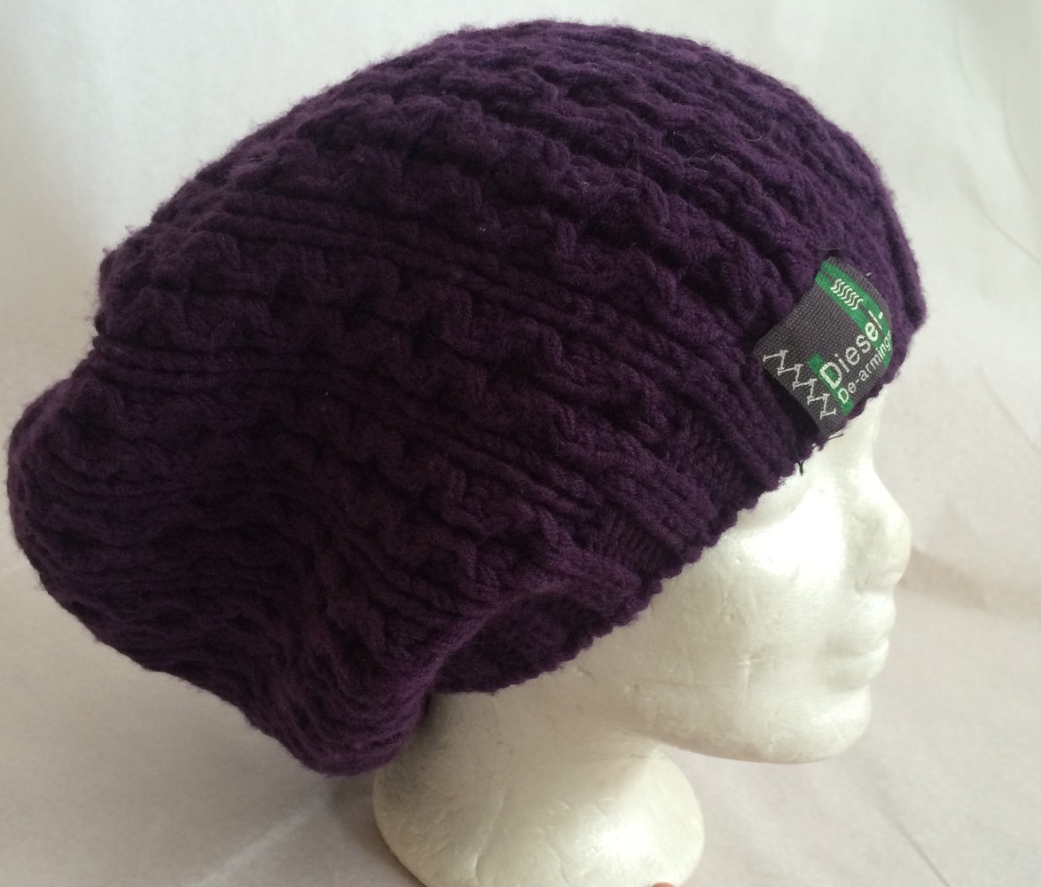 Diesel, Mütze, Cap in Aubergine rot, Pflaumen Lila Blau