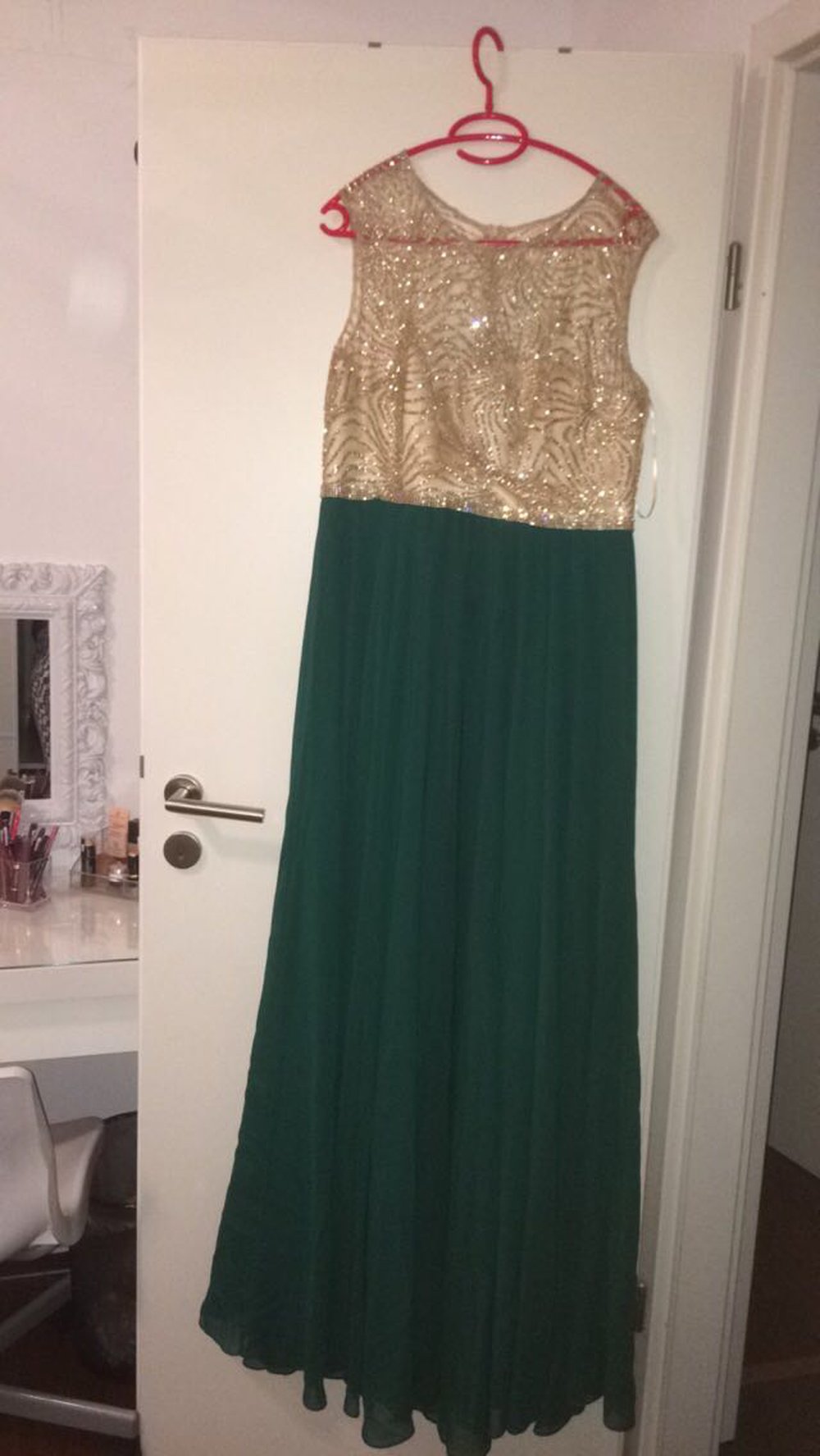 Abendkleid grün gold lang grösse 46 (türkische Größe entspricht der deutschen grösse 40-42)
