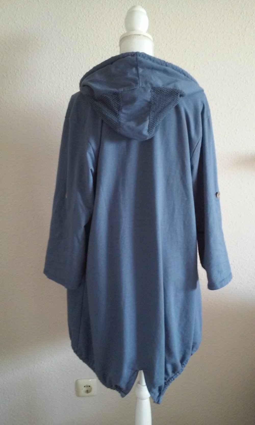 Neu! Italy Sommerjacke Kapuzenjacke Paker  Long Jacke langarm (oder krempeln) in jeansblau