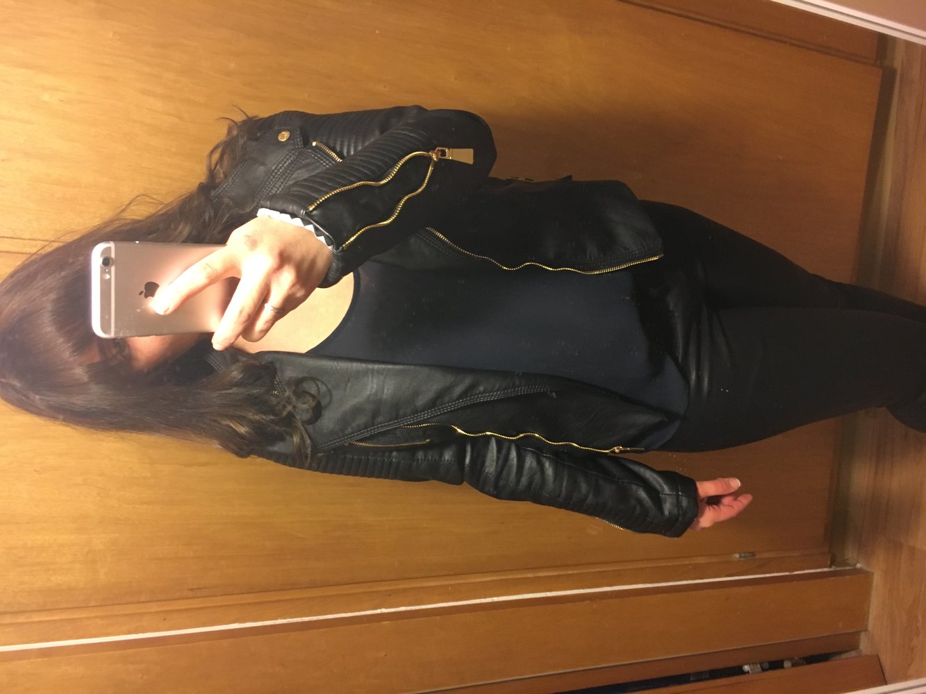 Biker Imitat Leder Jacke 