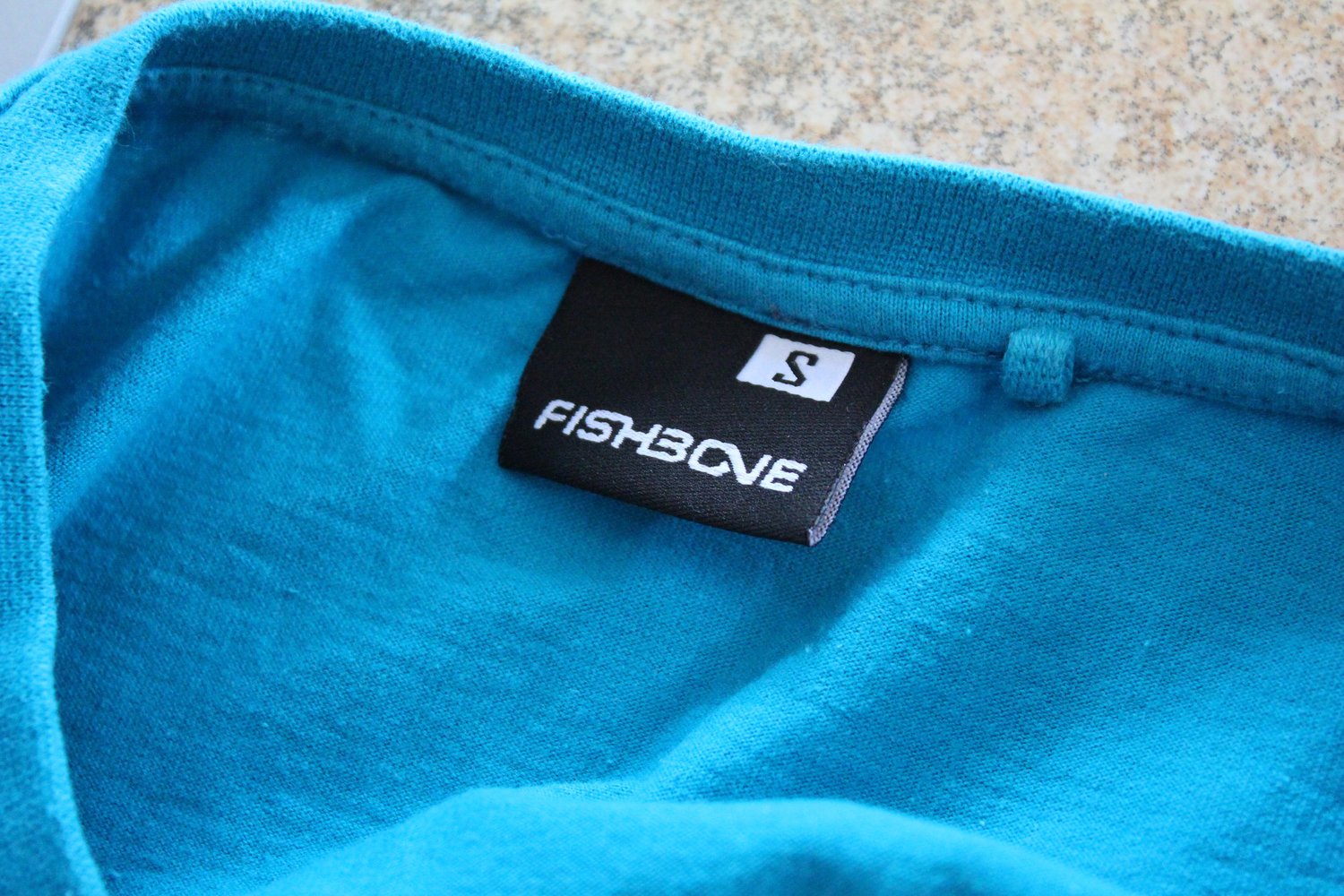 Fishbone T-Shirt blau sexy Aufdruck Größe S