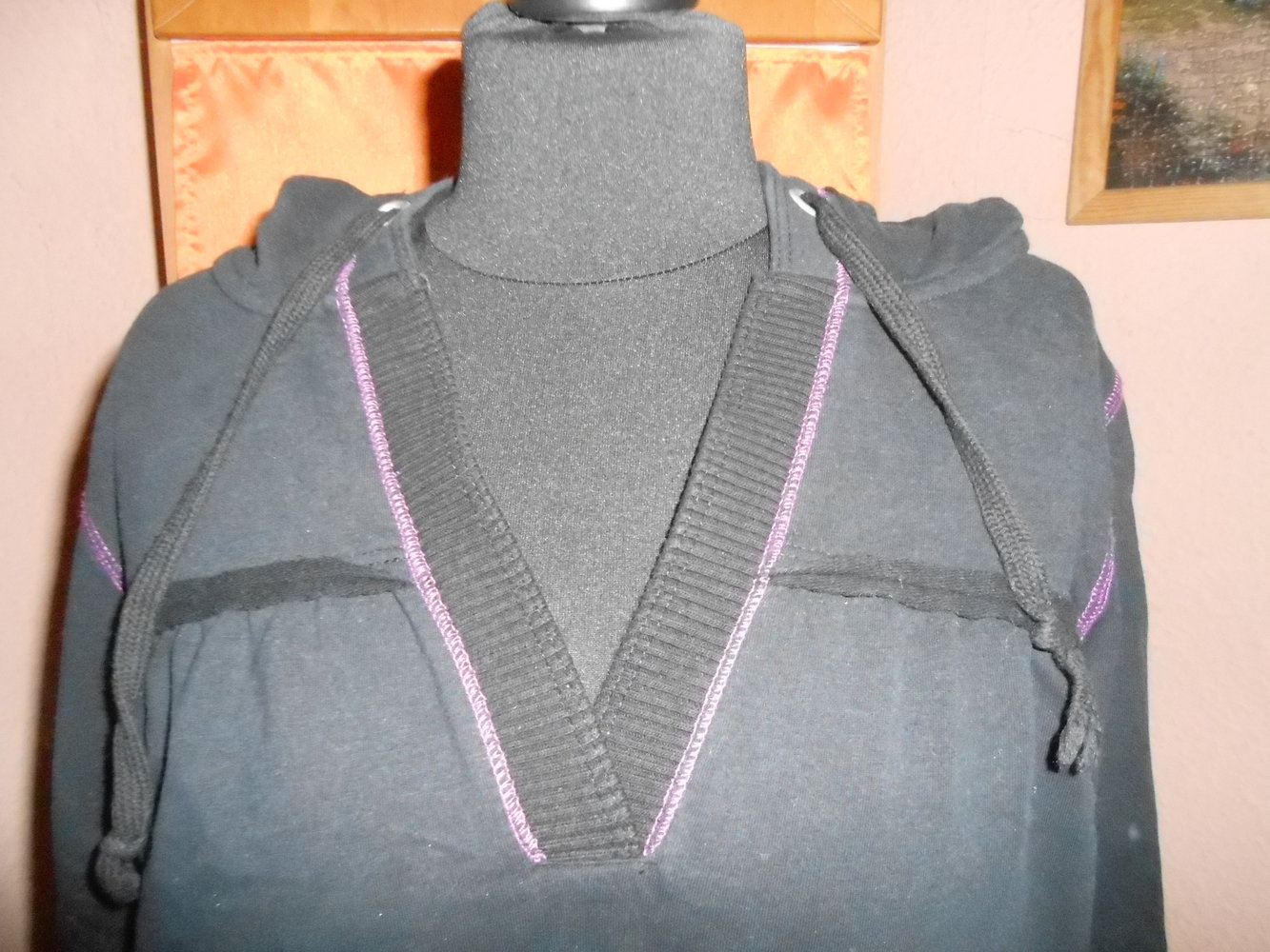 Pullover Hoodie lila schwarz S duesenberg