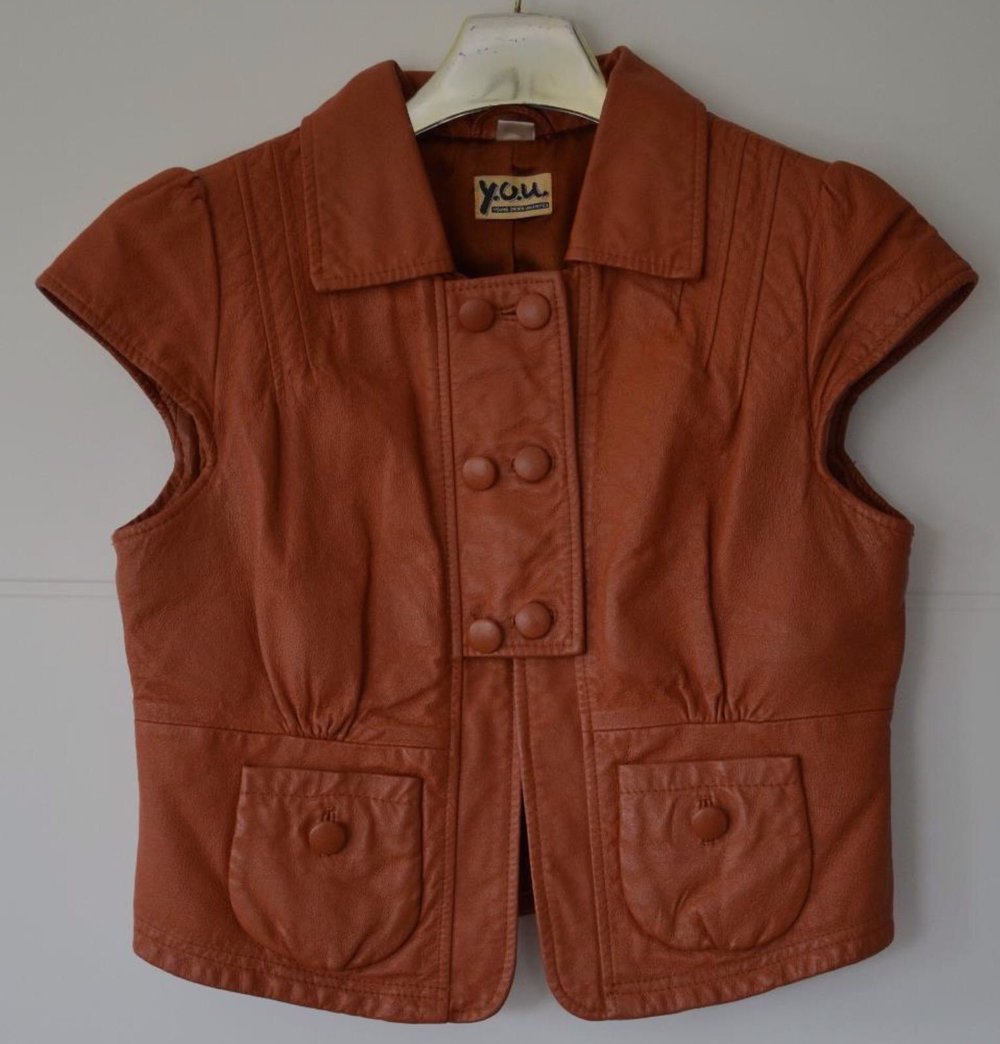 Damen-Lederweste, kurz