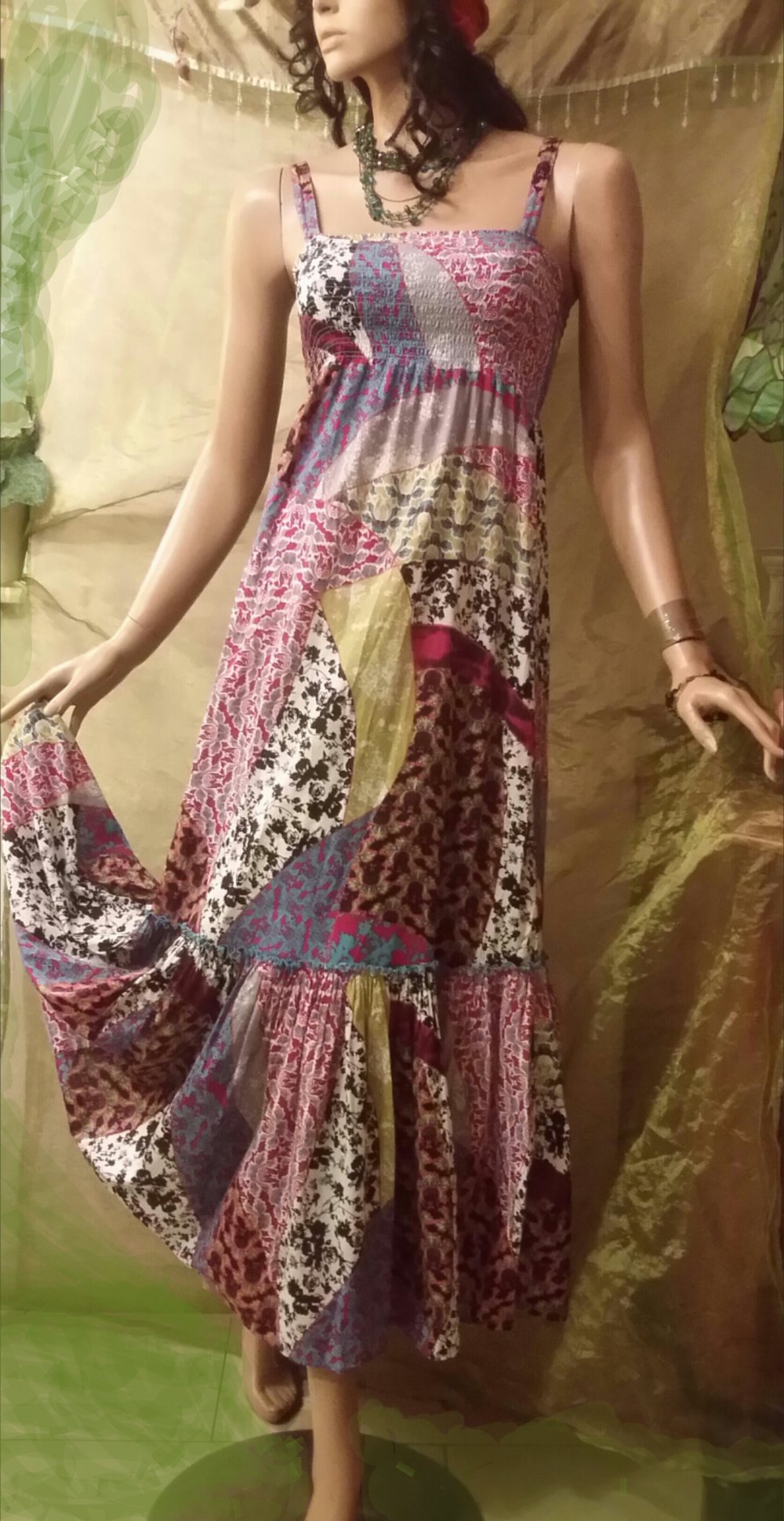 Maxi - Kleid im Mustermix 