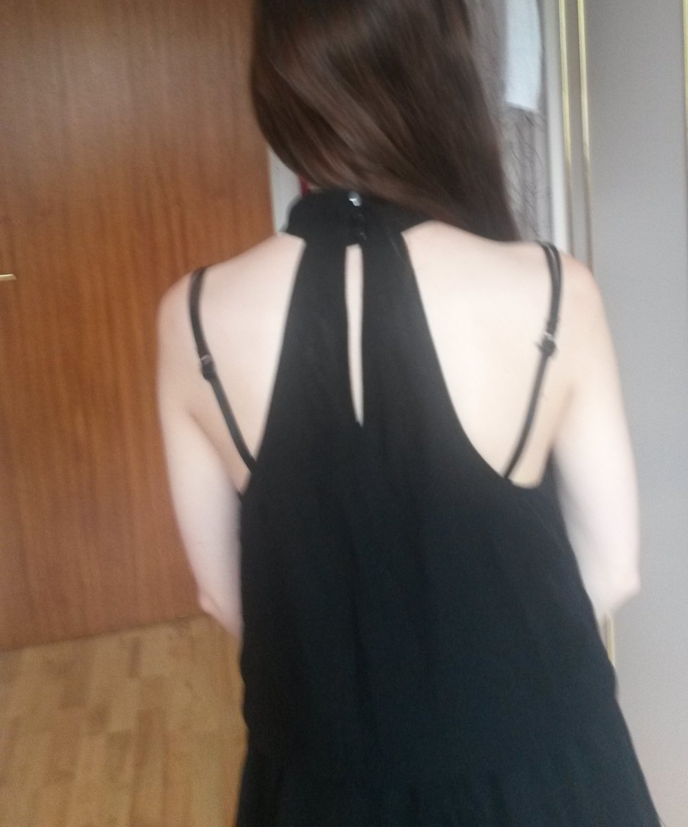 Schwarzes Neckholder Kleid Gr. 36