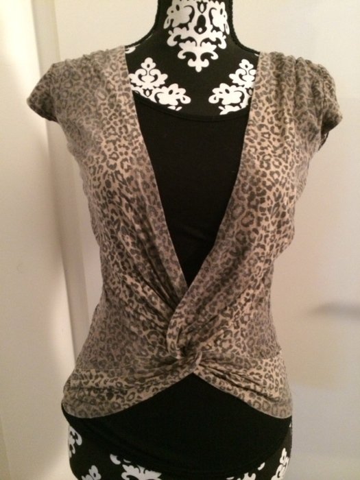 Leo Top Oberteil Shirt gewickelt/Wickelbluse