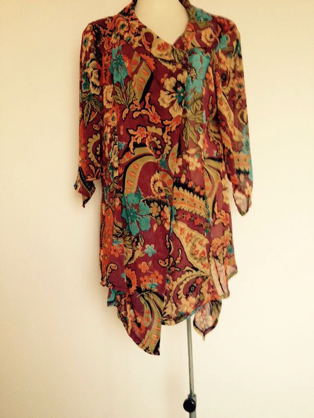 Stylisch Lady Blümchen Bluse Tunika Trendi