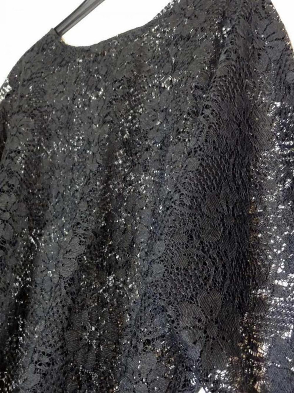 Schwarzes Spitzentop Transparent Gr. 38 Gr. S