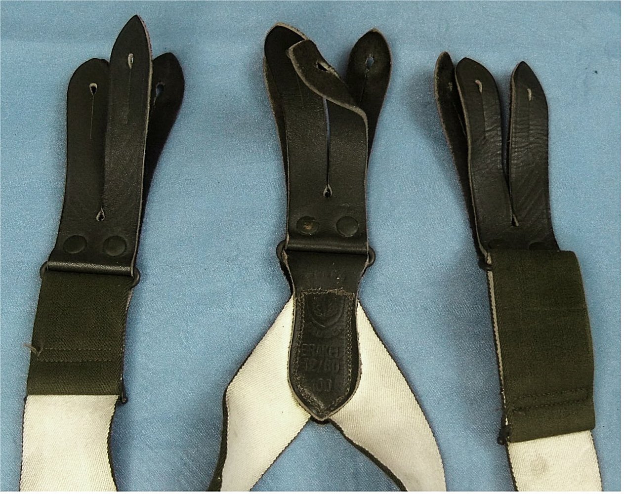 Bundeswehr Hosenträger für Herren - Von Pausch, Brakel - Aus Stretchgewebe und Leder - Zum zuknöpfen