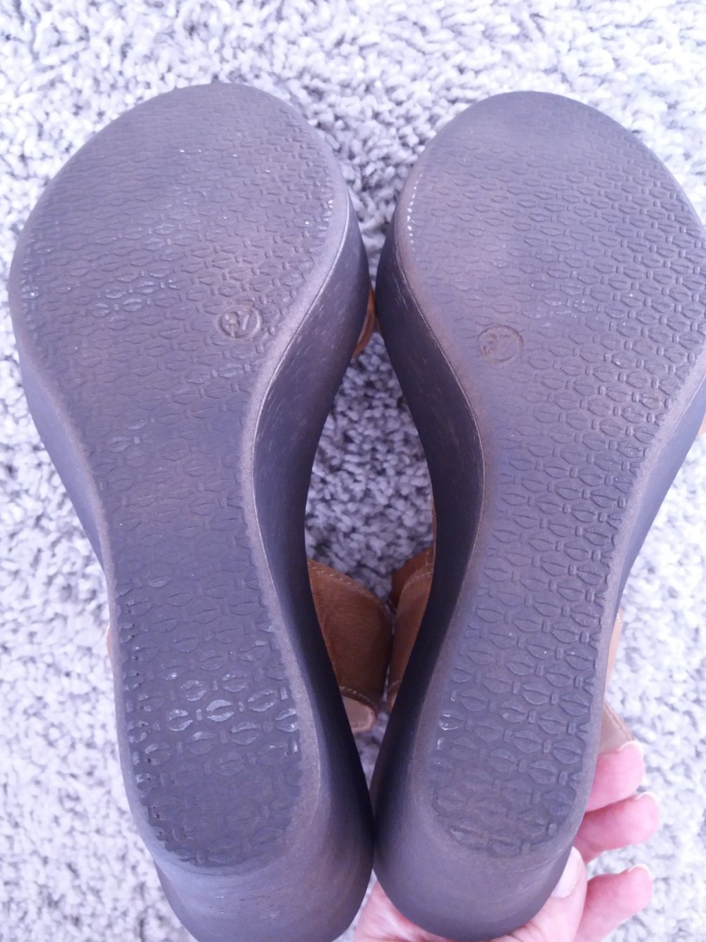 Pier One Leder Keilsandaletten Plateau Wedges Cognac 37