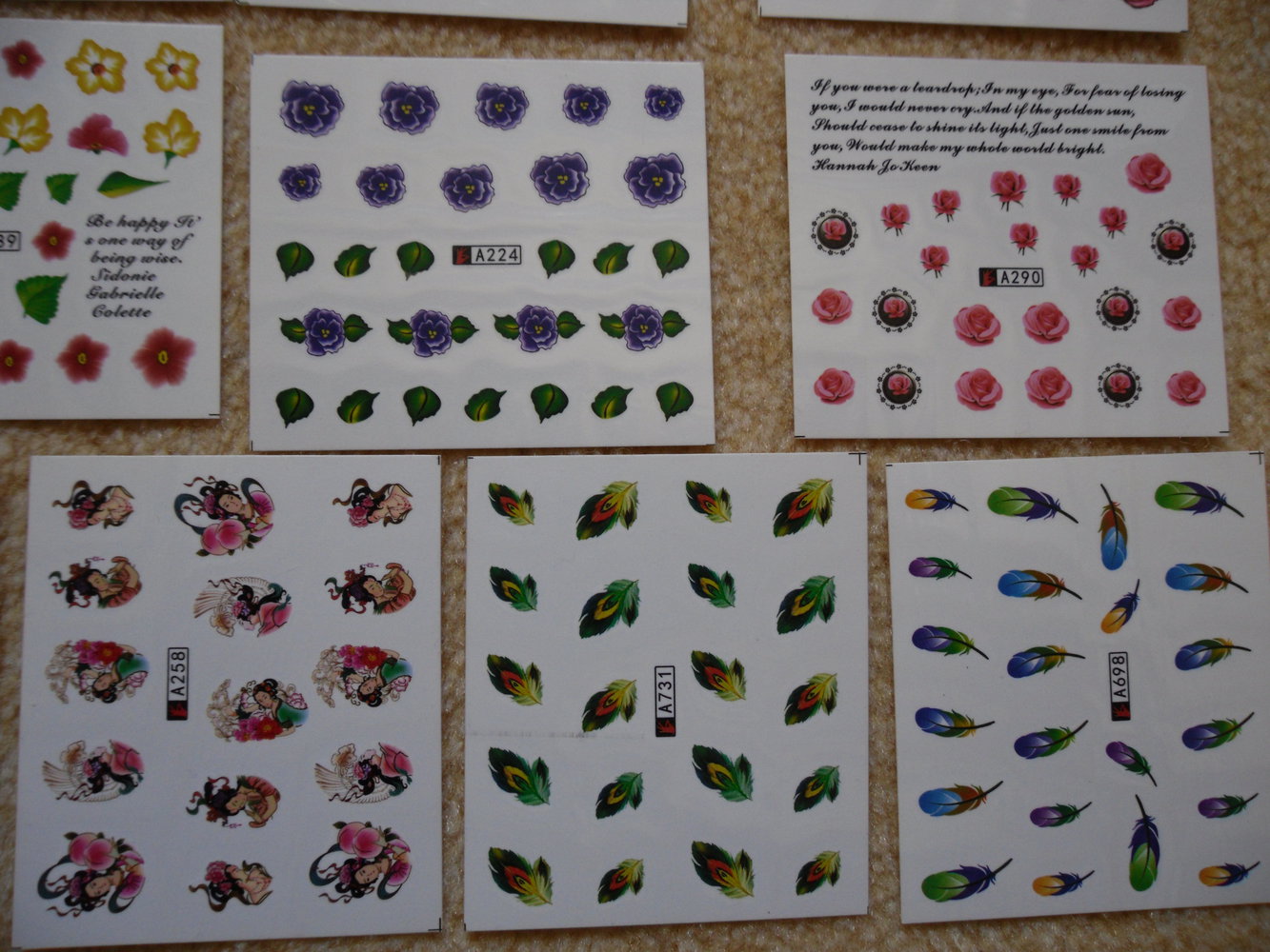 Wassertransfer Nagelsticker Blumen 2