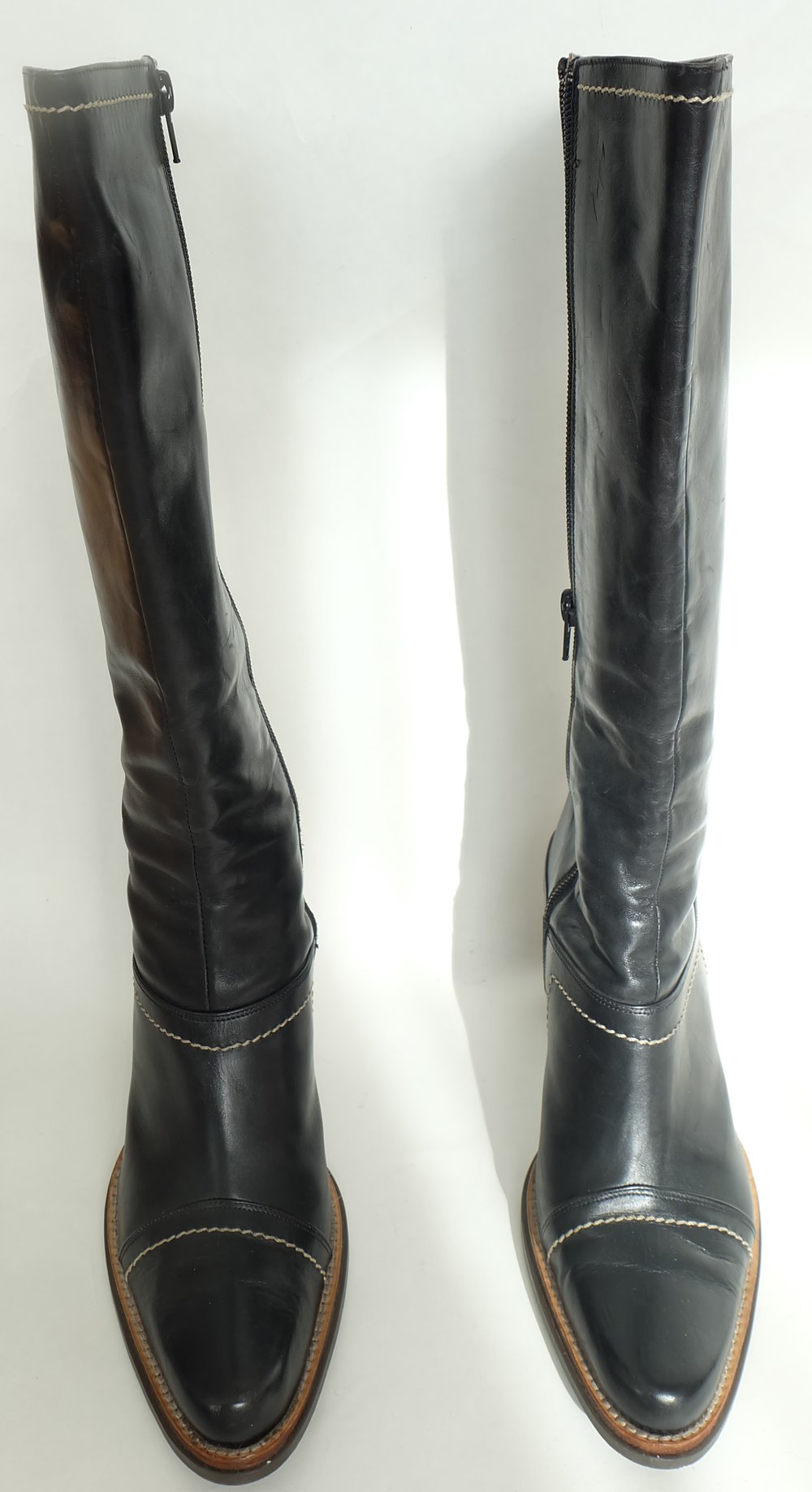 Leder High Heels Stiefel, Boots, Made In Italy Gr 37 Schwarz NKP um 299 €