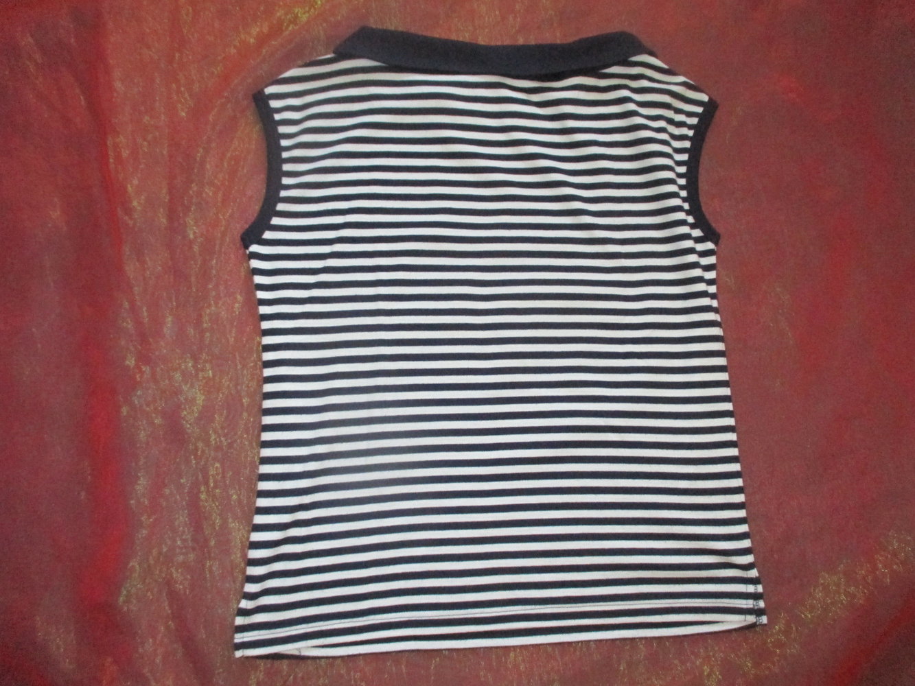 NEUw * Marine * Navy * Sailor * Maritim * Carmen- Style * Streifen * T- Shirt ohne Arm 