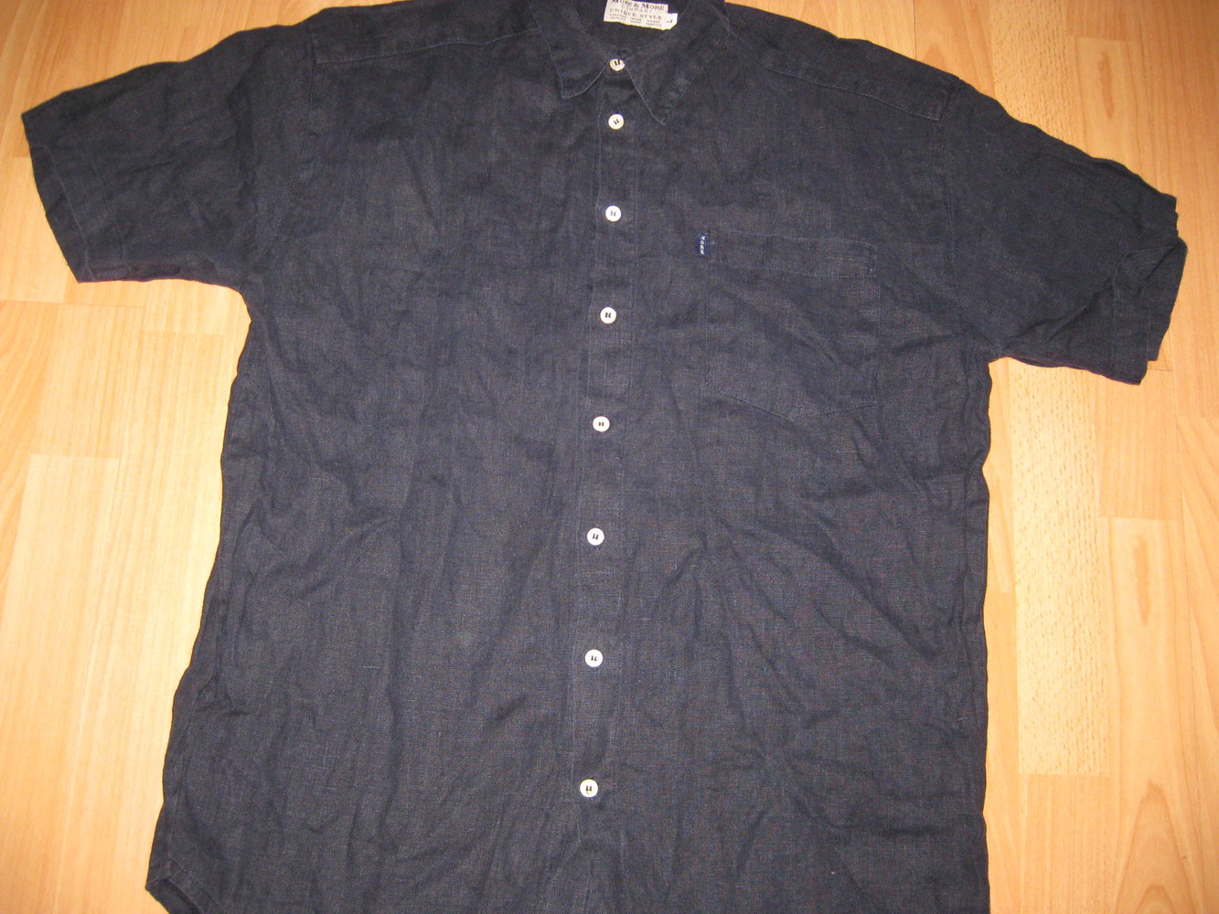 MORE & MORE Leinen Hemd Kurzarm Größe L