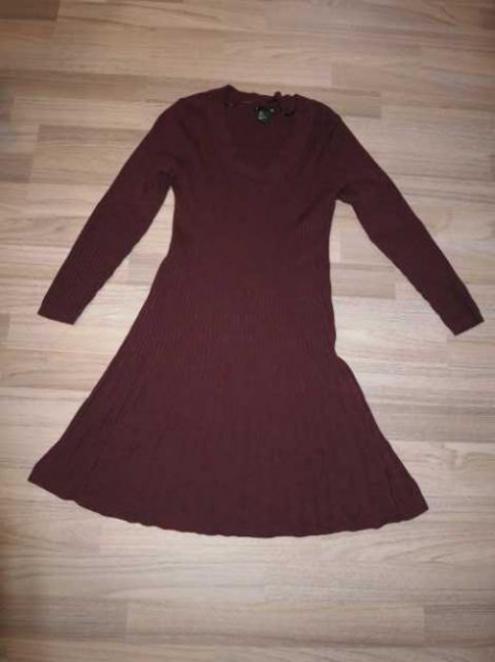 Weinrotes Wollkleid Größe L