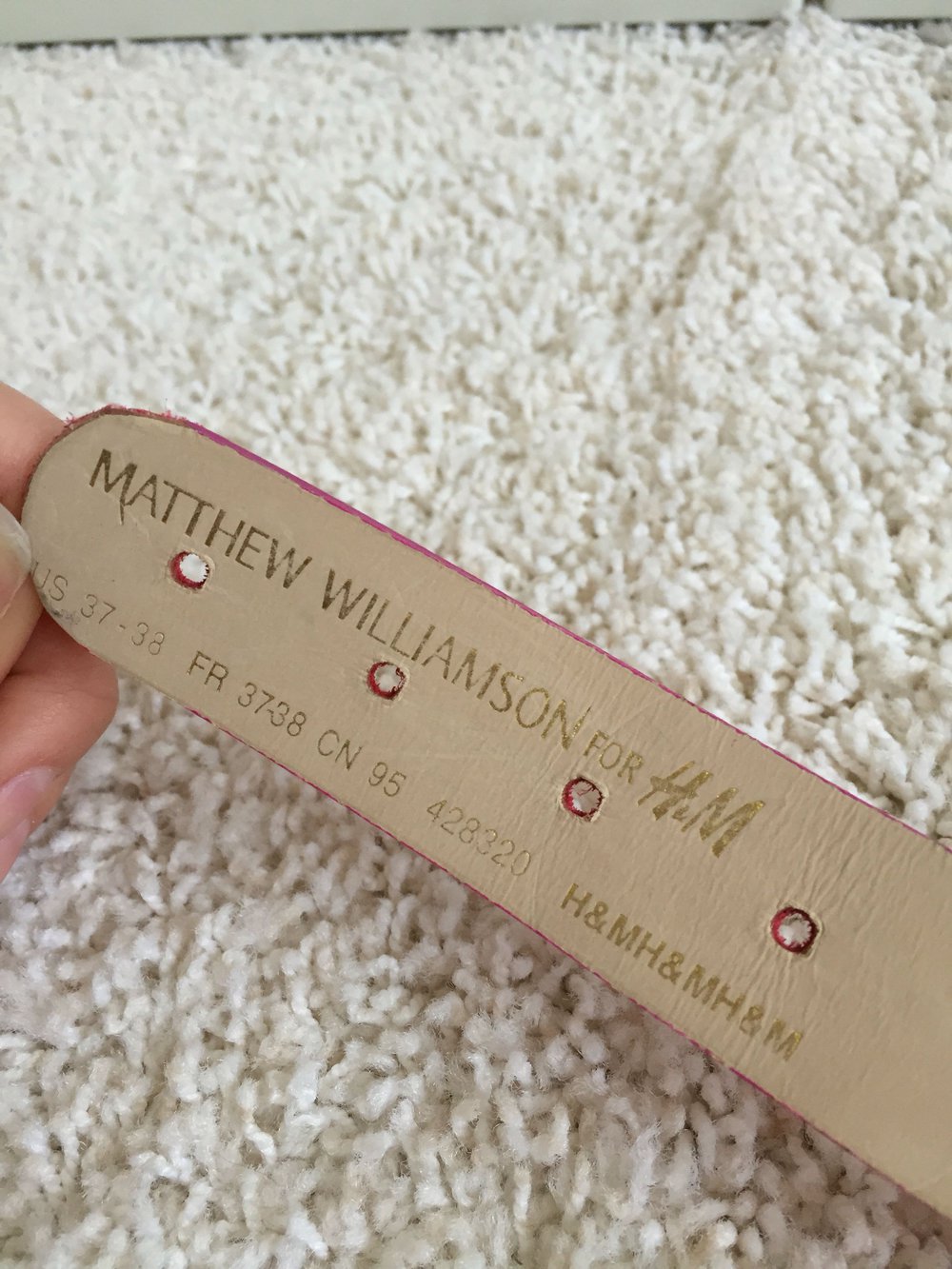 Matthew Williamson for H&M Gürtel pink Gold Nieten 