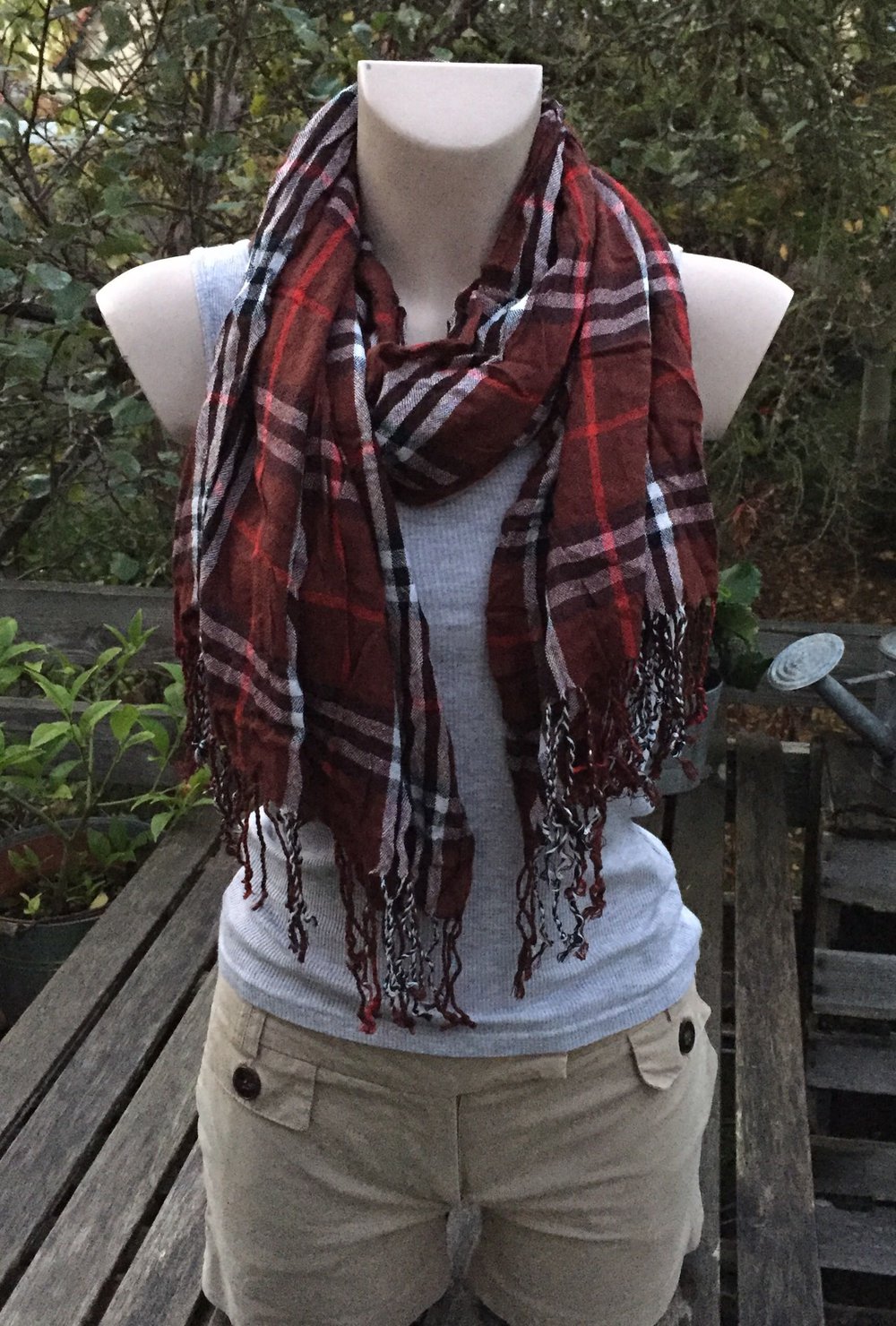 SCHAL rostrot KARIERT