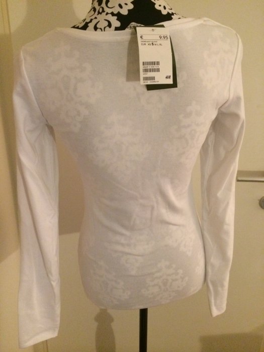 Weißes Longsleeve Pullover Shirt H&M