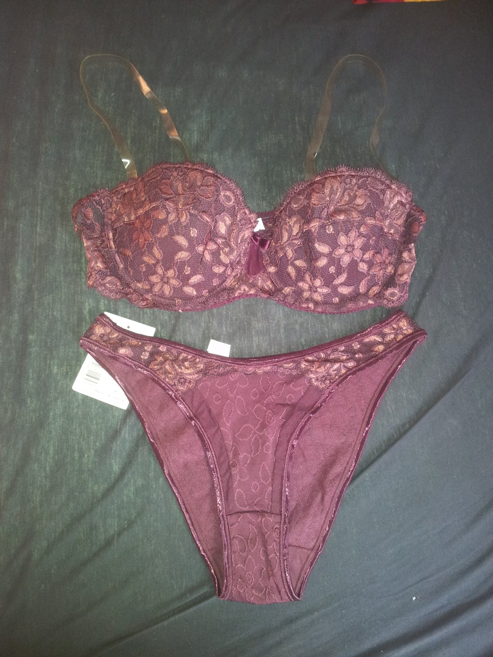 Garel Hanna dunkles Lila Set BH 80A/B, Slip M