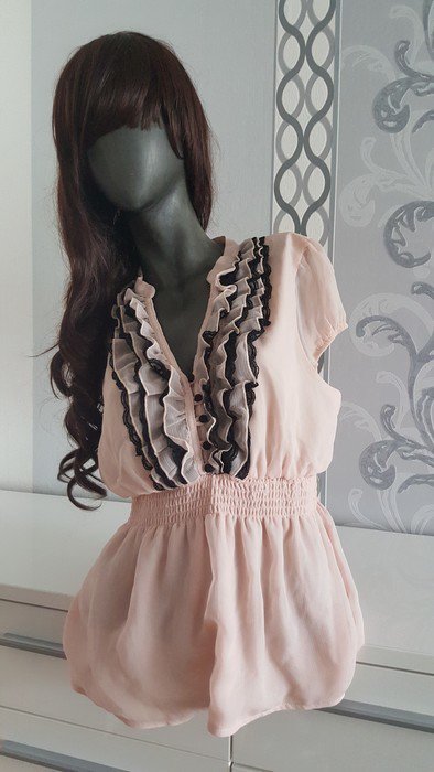 Apricot Bluse mit Rüschen ausgez. 44 eher für 40 und 42 M L XL