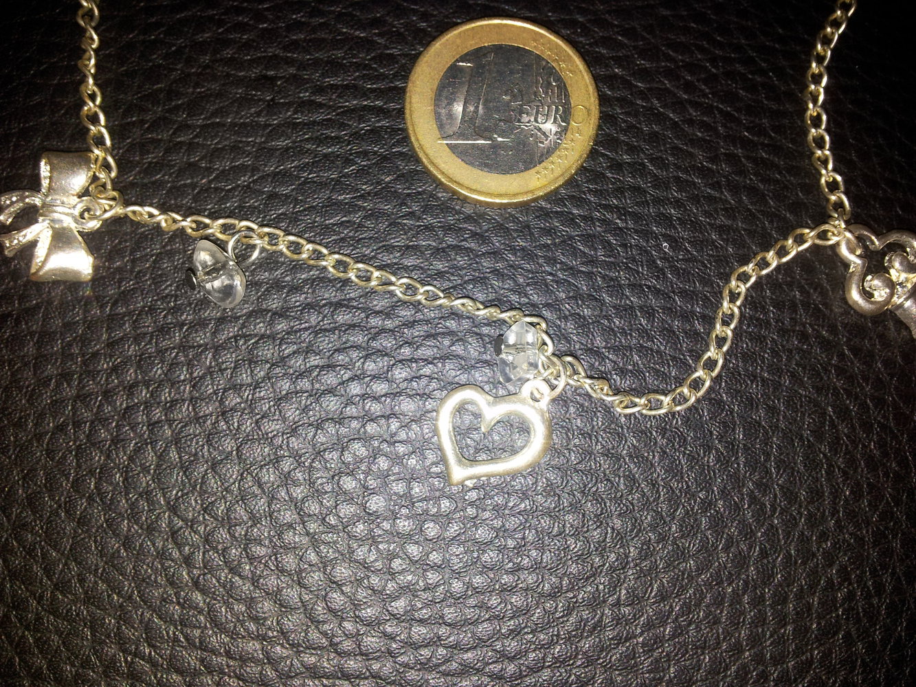 Modeschmuck Kette Schleife Herz Schlüssel 