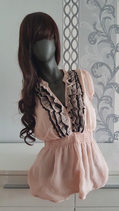 Apricot Bluse mit Rüschen ausgez. 44 eher für 40 und 42 M L XL
