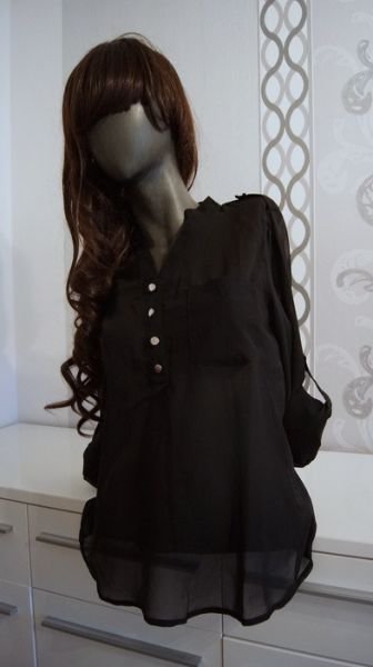 Bluse Schwarz ausgez. XL auch L 40