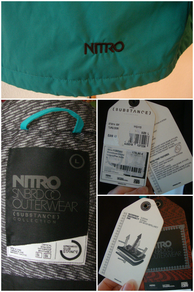 türkis, braune Snowboardjacke von Nitro, neu