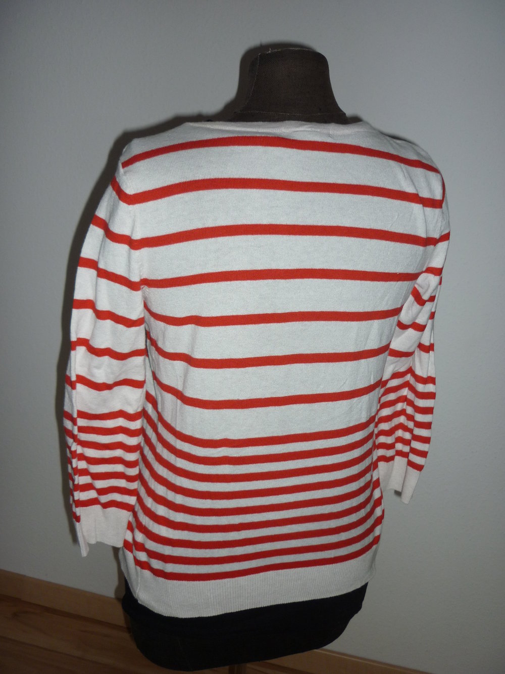 H&M Cardigan Strickjacke weiß rot gestreift Größe XS 34