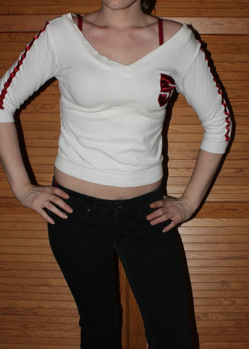 Top 3/4 Arm von Madonna, Gr. S, V-Ausschnitt vorne sowie am Rücken