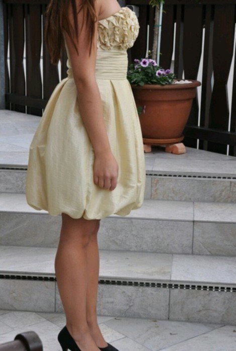 Apart Kleid champagner 36 S Ballonkleid