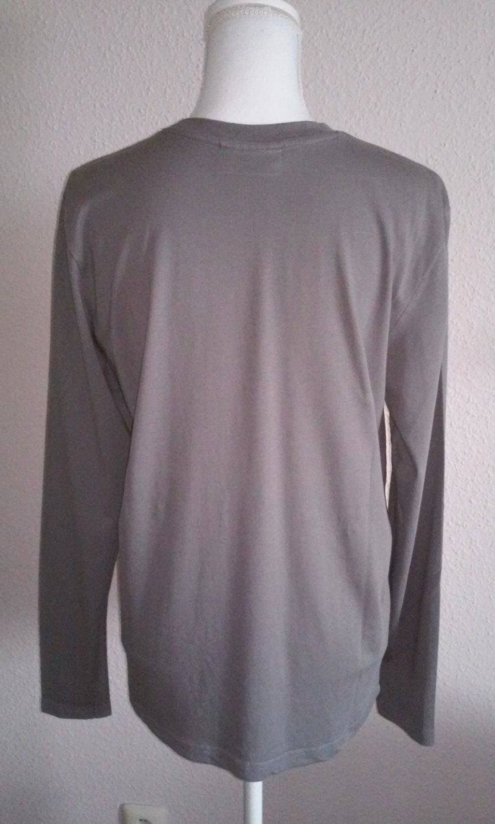 Sweatshirt Langarm Shirt Rundhals Pulli Freizeit/Sport/Unterzieher Basic-Oberteil (in Taupe) stretchig