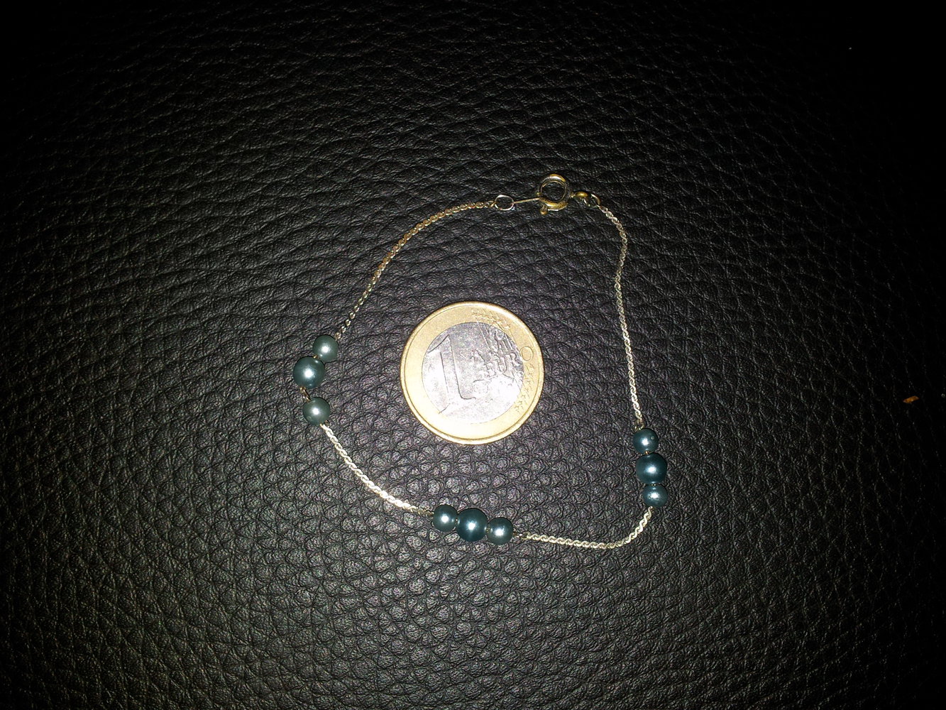 Modeschmuck Armband silber blaue Perlen