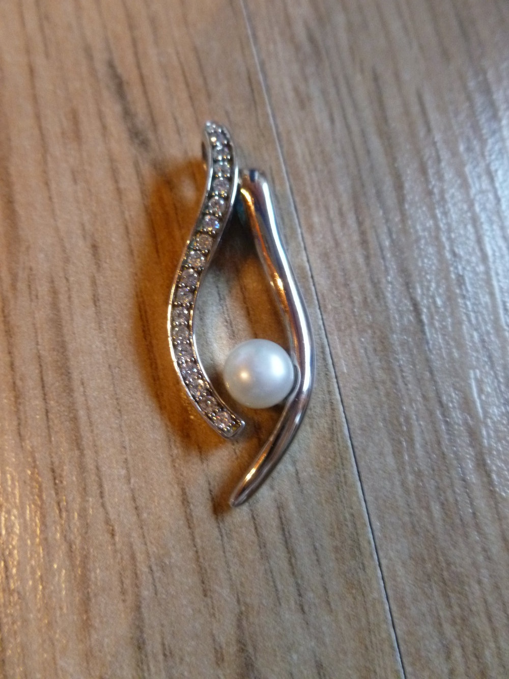 Kettenanhänger Anhänger Silber 925 Perle Steinchen Neu