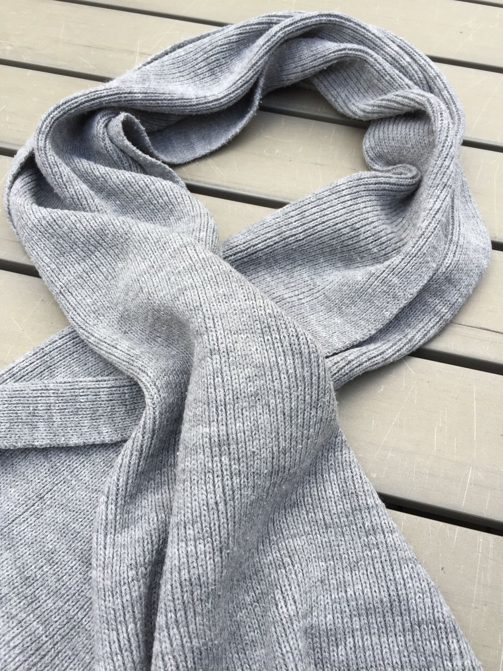 SCHAL Strickschal FEINSTRICK  grau 