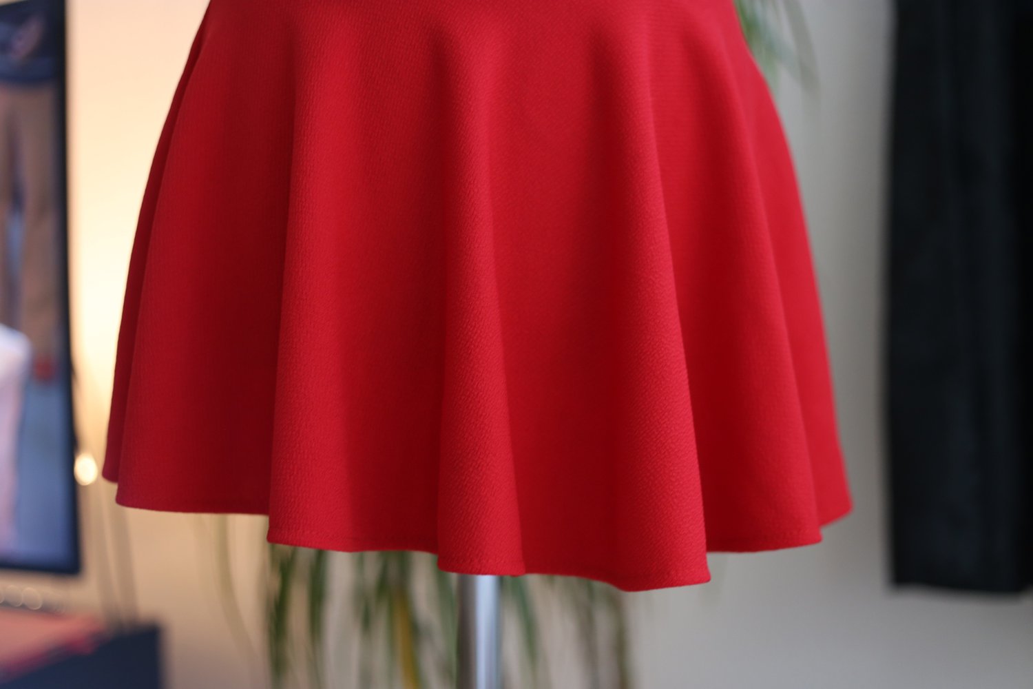 Roter Minirock XS 34 Faltenrock