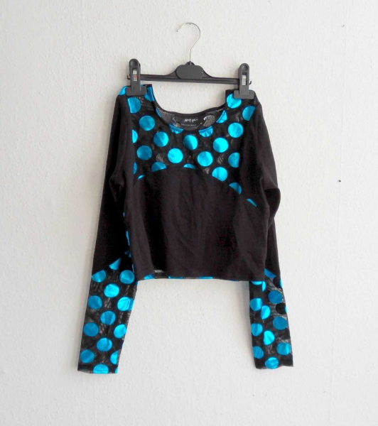 Ausgefallenes Nasty Gal Crop Top Gr. M Mesh metallic Punkte glänzend shiny Rave Festival