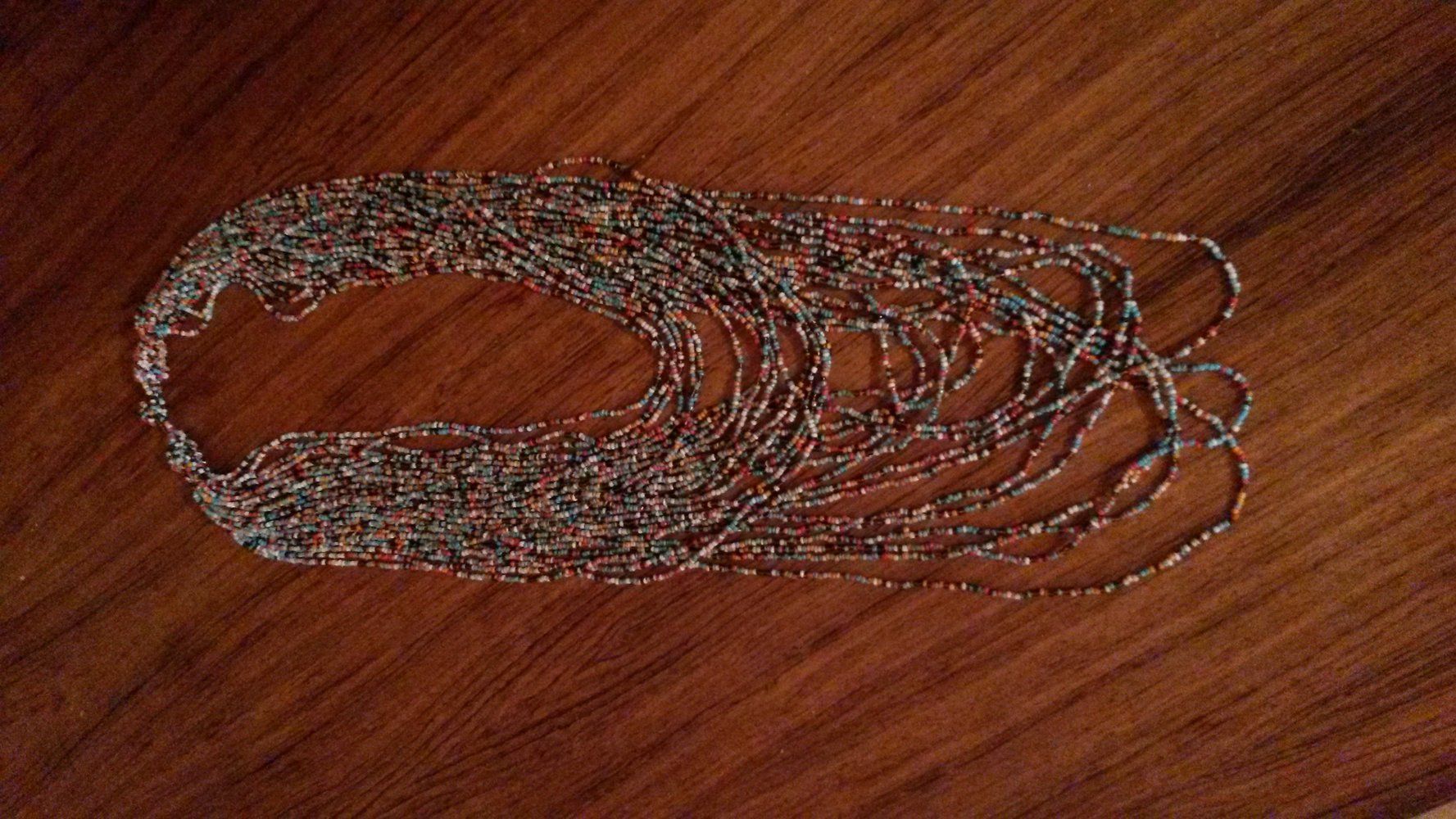 Brasilianische Bunte Farbenfrohe lange Perlen Kette handgemacht