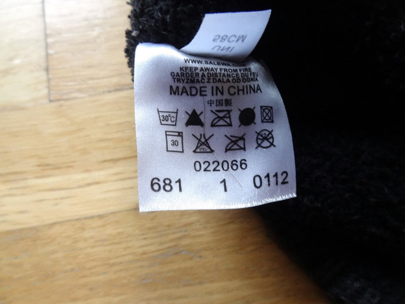 Salewa Mütze Beanie Strickmütze grau Zopfmuster gefüttert