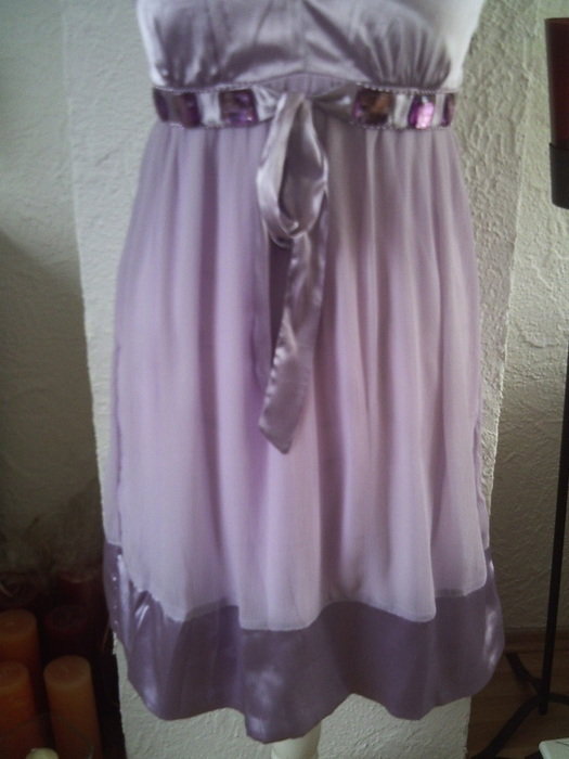 ChiffonSatinkleid neu Perlen/Schleife boheme