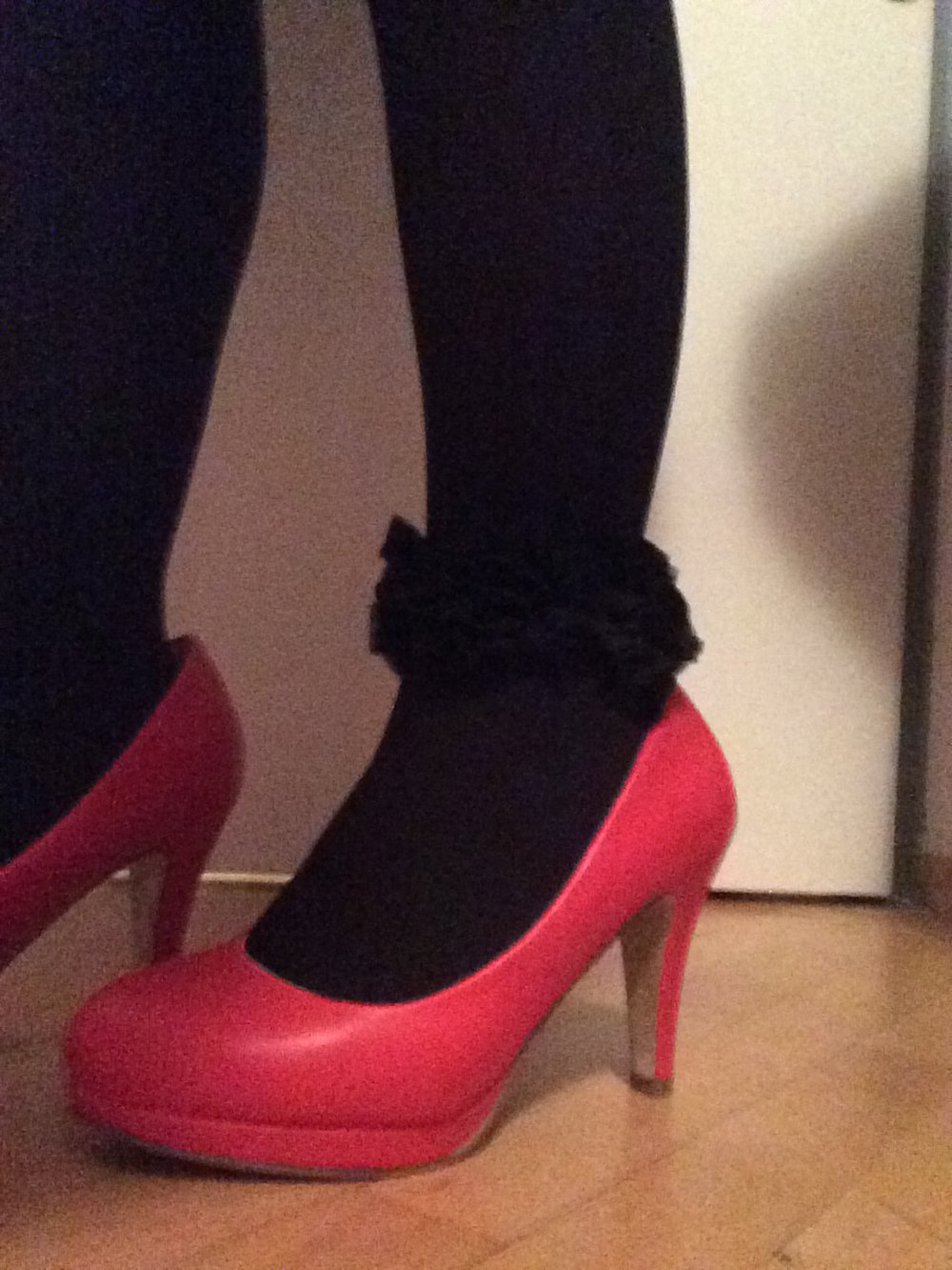 Gaiter mit Blumen schwarz