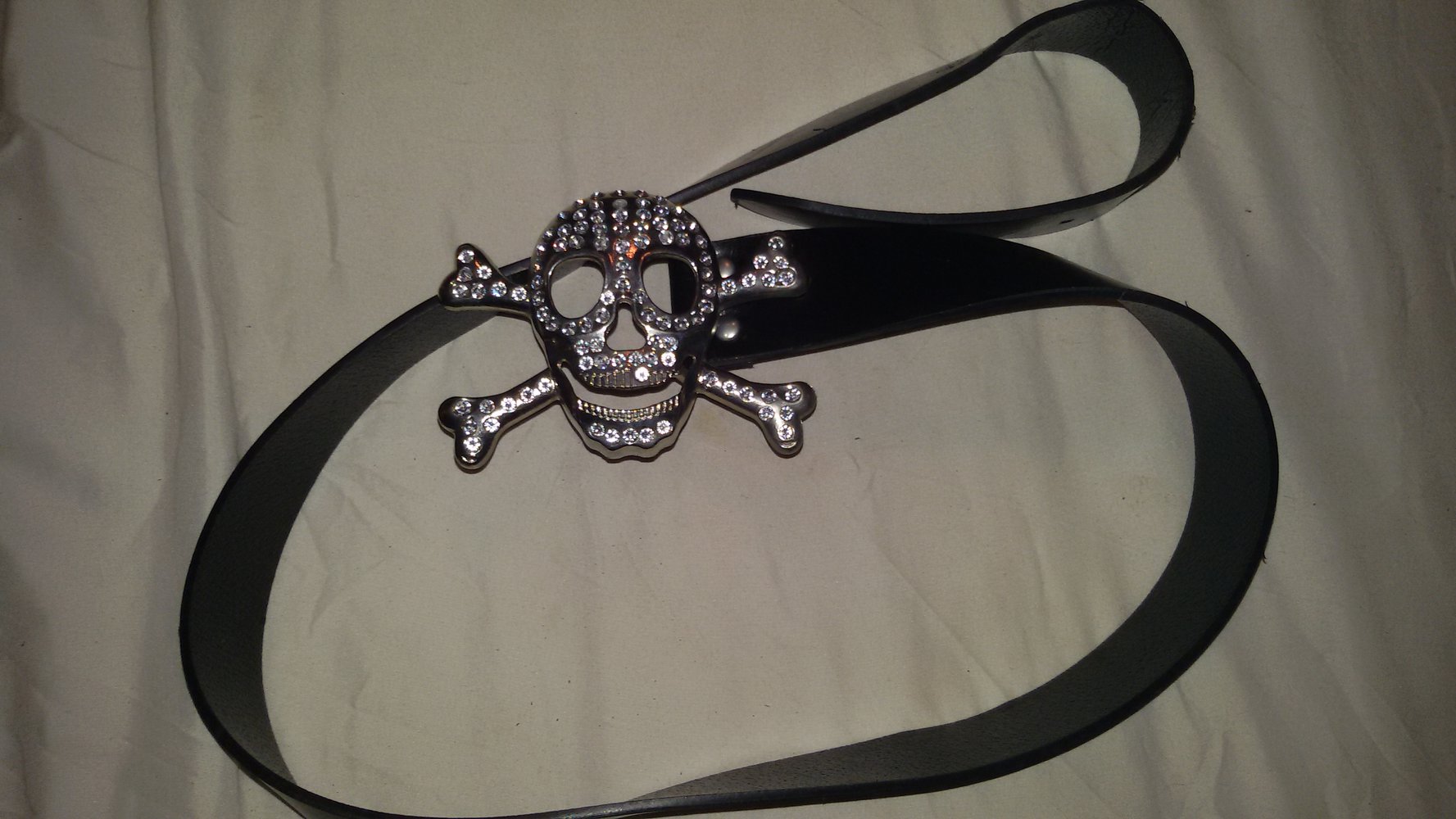 Totenkopf Gürtel mit Strass