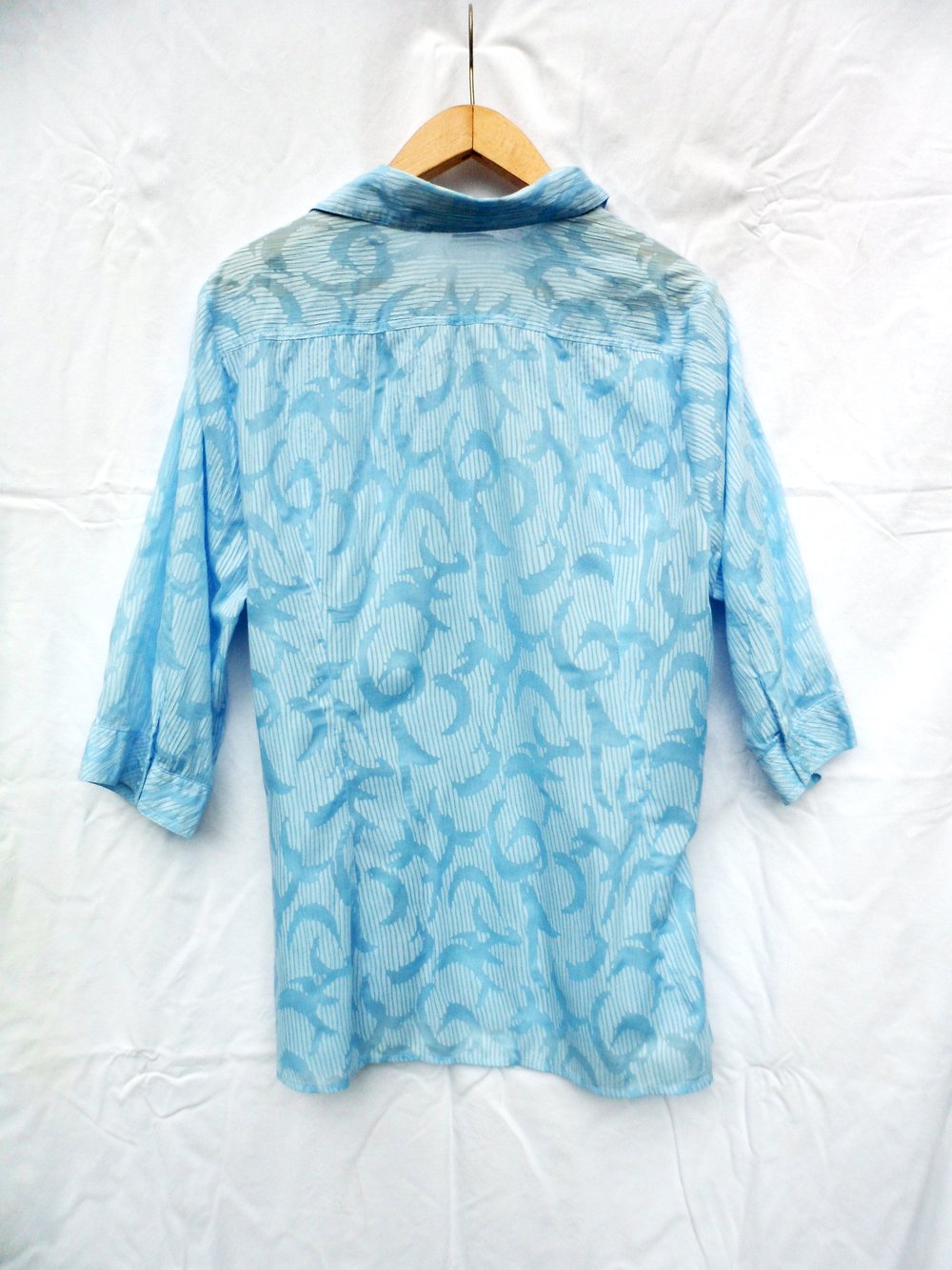 Hellblaue Bluse Floral