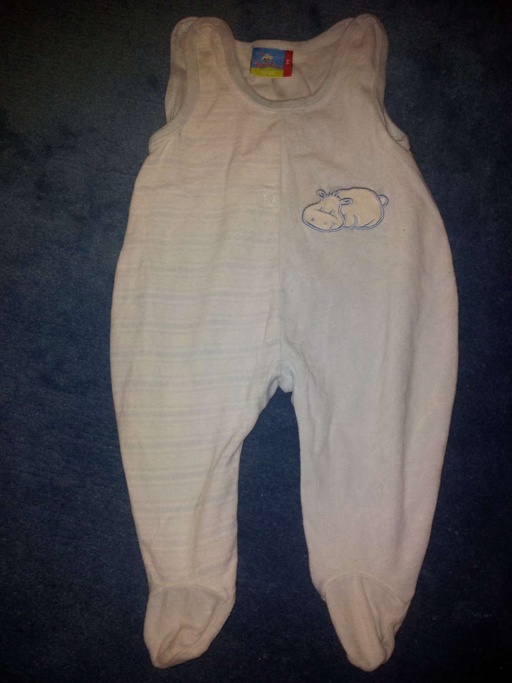 blauen Strampler Hippo Gr. 62/68