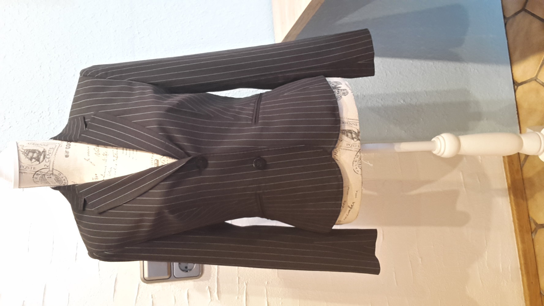 schwarz,Hosenanzug,Esprit,Nadelstreifen, Jacket 36, Hose 34 NEU! 