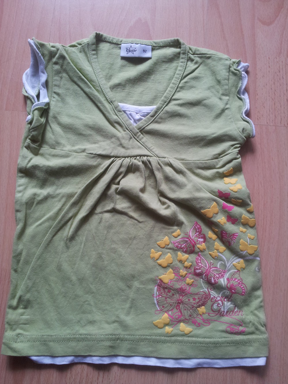 Top Schmetterling grün bunt Gr. 92 ärmellos 