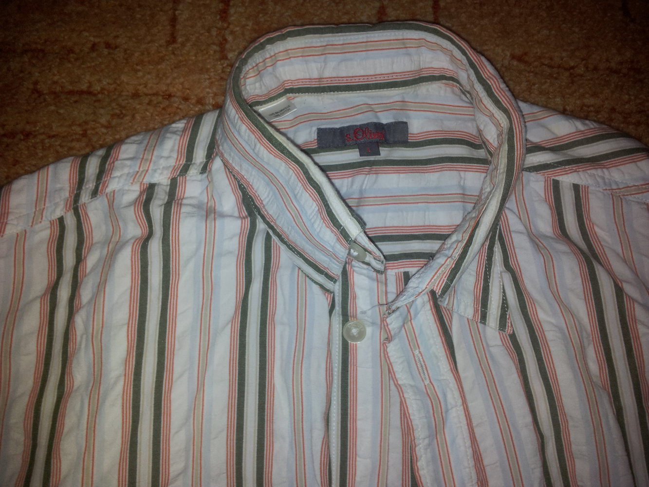 Hemd S.Oliver gestreift Gr. L kurz Arm seasucker