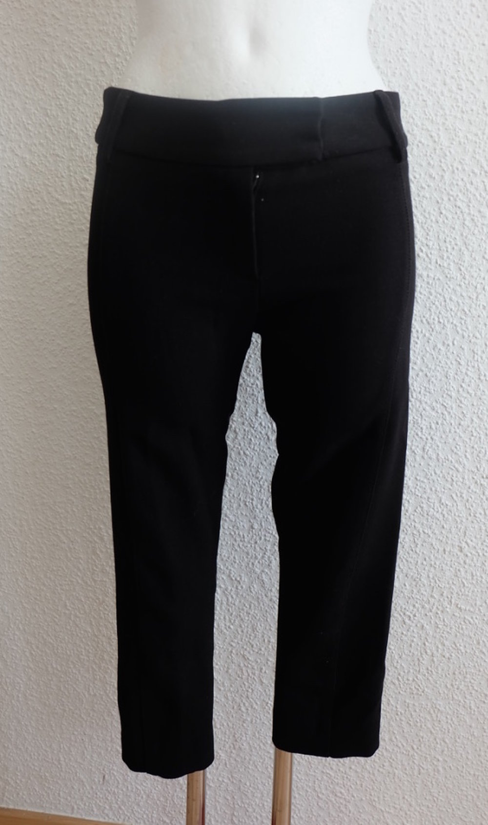3/4 Hose, Schwarze, schlichte, eng anliegend, Stretch, Slim fit